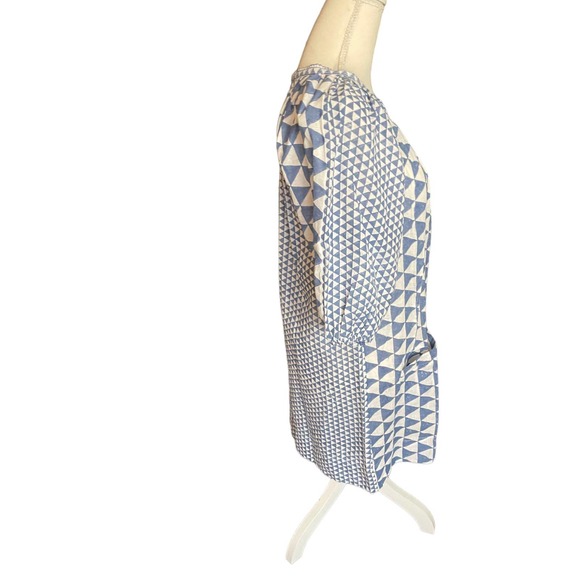 NWT Nymane Womens Block Printed Shift Dress Short Sleeve Pockets Size XS Blue - Picture 3 of 11